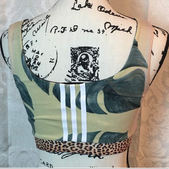Adidas Originals X Farm Polka Dot Cheetah Bra Top - Picture 3 of 11